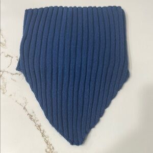 Shein Blue Ribbed Knit Crop Top ~ M 6
